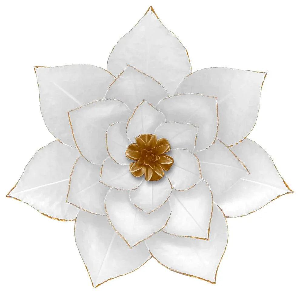 Metal White Lotus Wall Art - ArtyCraftz