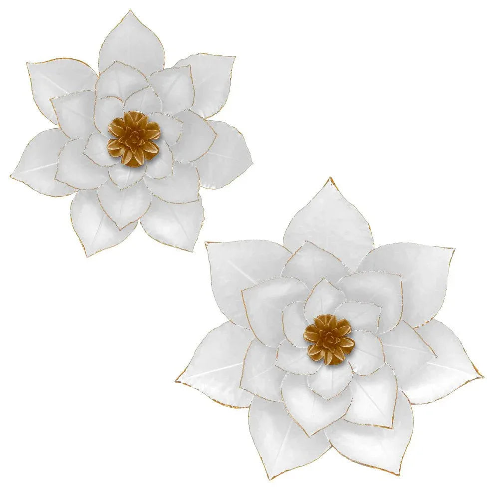 Metal White Lotus Wall Art - ArtyCraftz