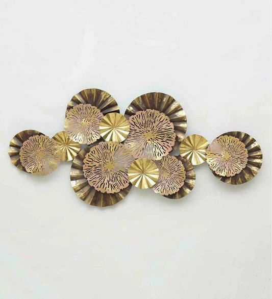 metal floral wall art gold modern wall decor large 47x24 inch luxury wall hanging- ArtyCraftz.com