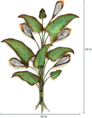 Handcrafted Metal Green Floral Wall Decor
