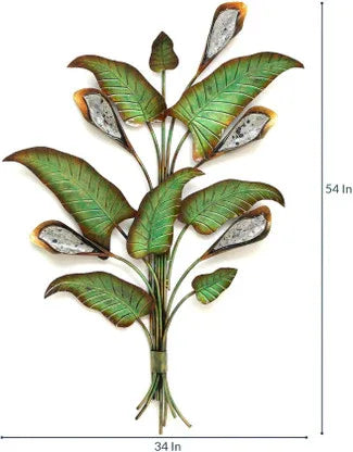 Handcrafted Metal Green Floral Wall Decor