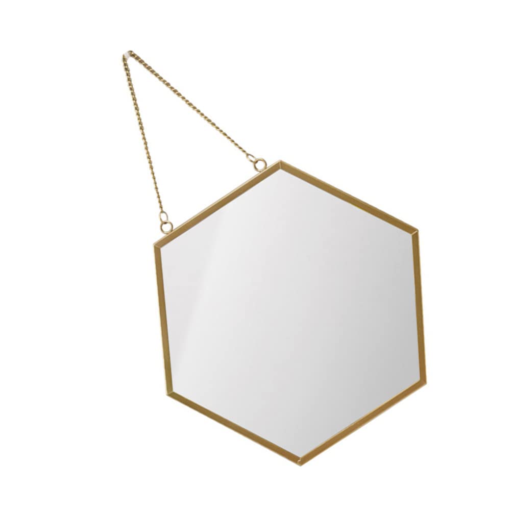 Modern Luxury Hexagonal Decorative Gold Hanging Wall Mirror - ArtyCraftz
