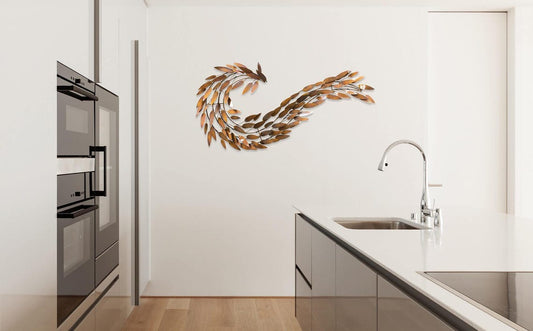 modern iron leaf wall decoration 47 x 23 inch-ArtyCraftz.com