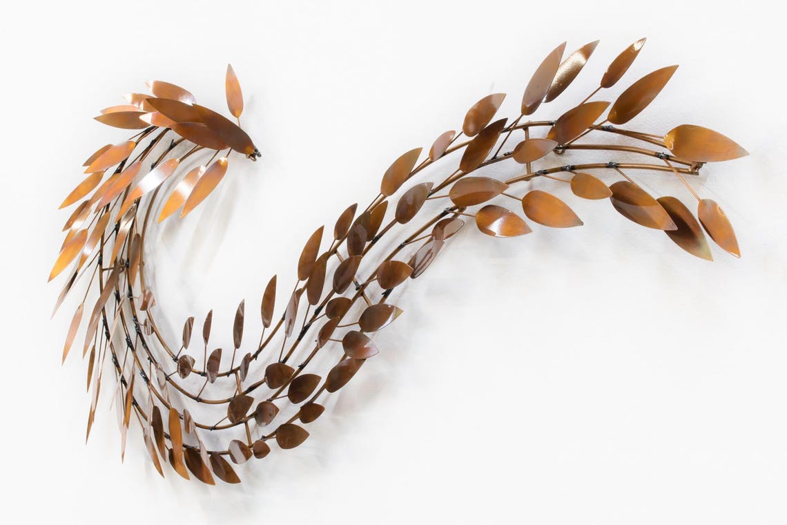 modern iron leaf wall decoration 47 x 23 inch-ArtyCraftz.com