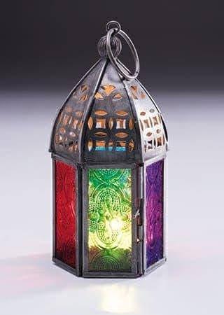 Moroccan Style Multi Color Glass ethical T light Candle holder - ArtyCraftz