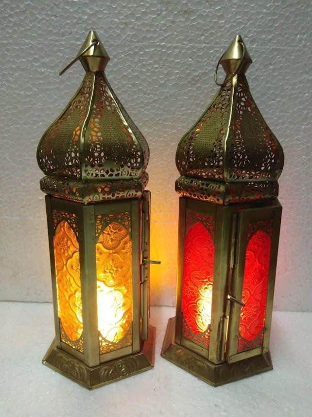 Moroccan Tonal Glass Tea Light Candle Holders - ArtyCraftz