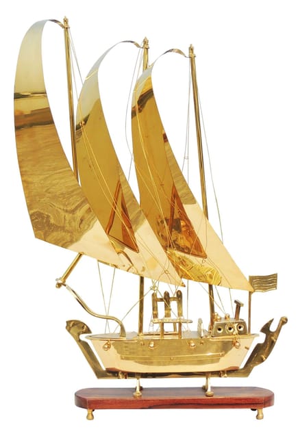 Large Brass Sailboat Showpiece 31 Inch -ArtyCraftz.com