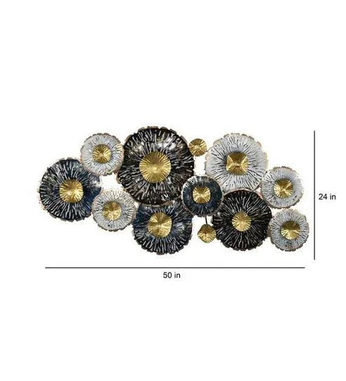 Multicolor Iron Abstract Floral LED Wall Art - ArtyCraftz