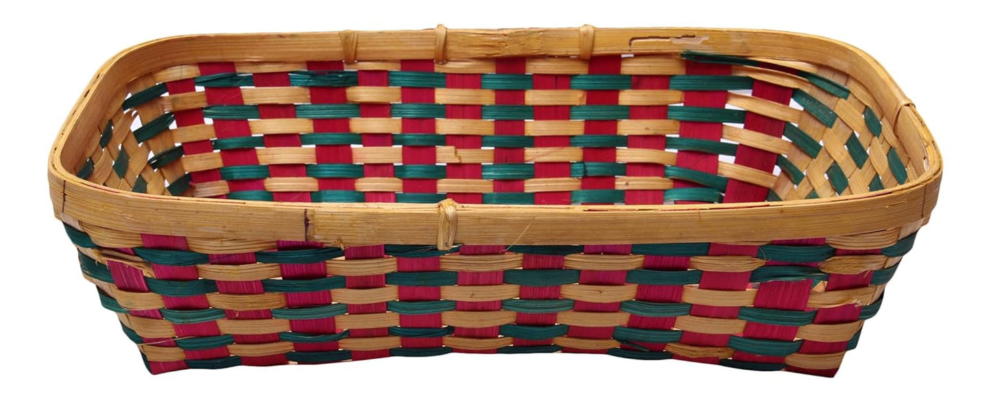Multicolor Rectangular Fancy Bamboo Basket - ArtyCraftz