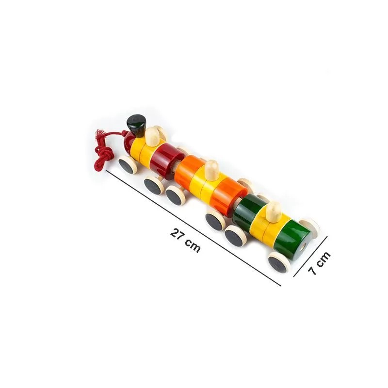 nnapatna Wooden Pull-Along Train Toy-artycraftz.com