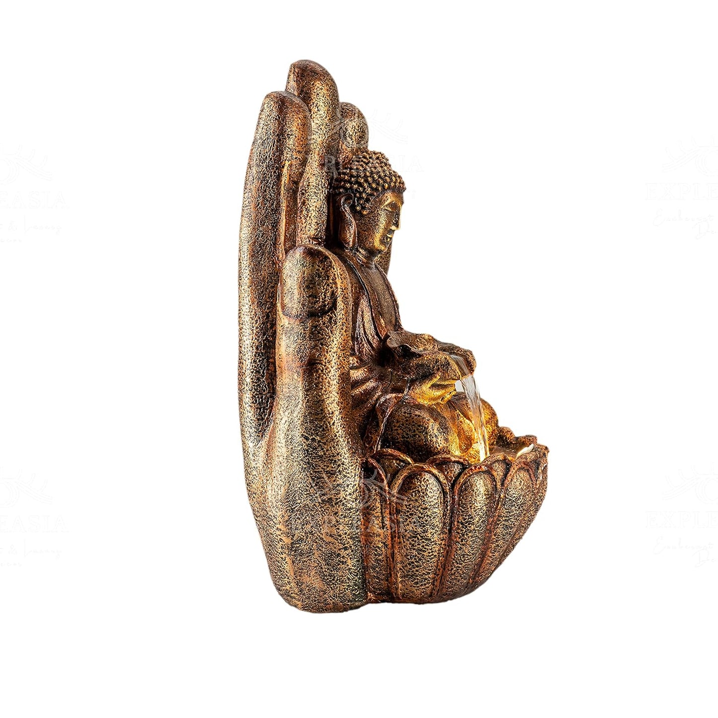 Palm Buddha face Shower Water Fountain Copper Color - ArtyCraftz