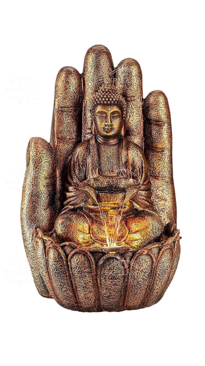 Palm Buddha face Shower Water Fountain Copper Color - ArtyCraftz