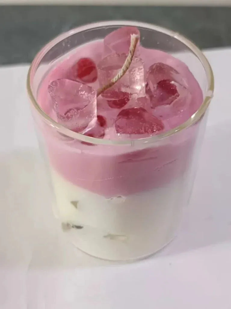 Pink Iced Matcha Heart Jelly Scented Candle - ArtyCraftz