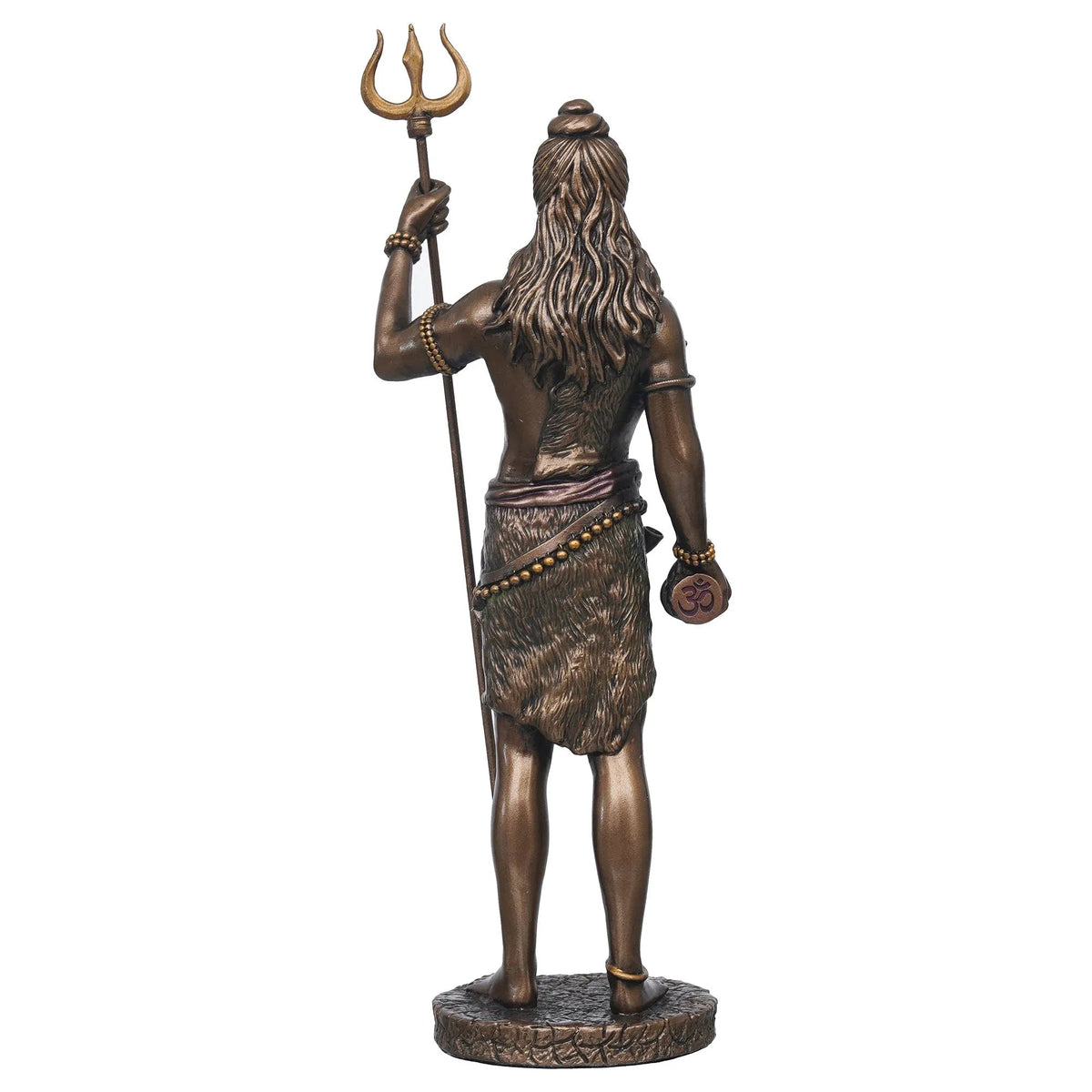 Polyresin Bronze Finish Standing Lord Shiva Statue with Trishul and Damru - ArtyCraftz
