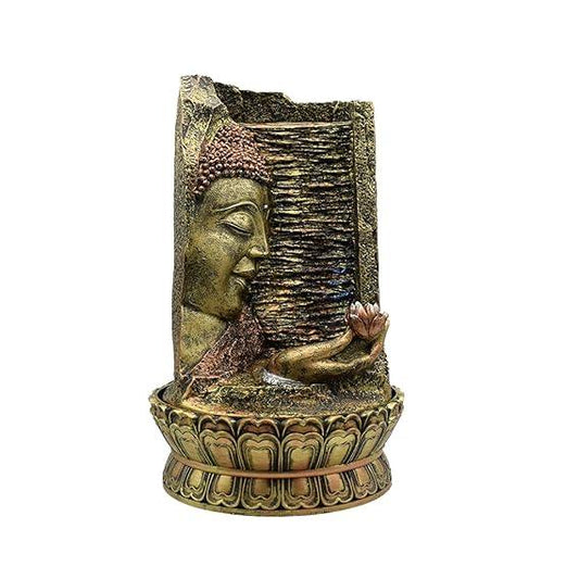 Polyresin Buddha Face Statue Indoor Tabletop Water Fountain for Home Decor - ArtyCraftz