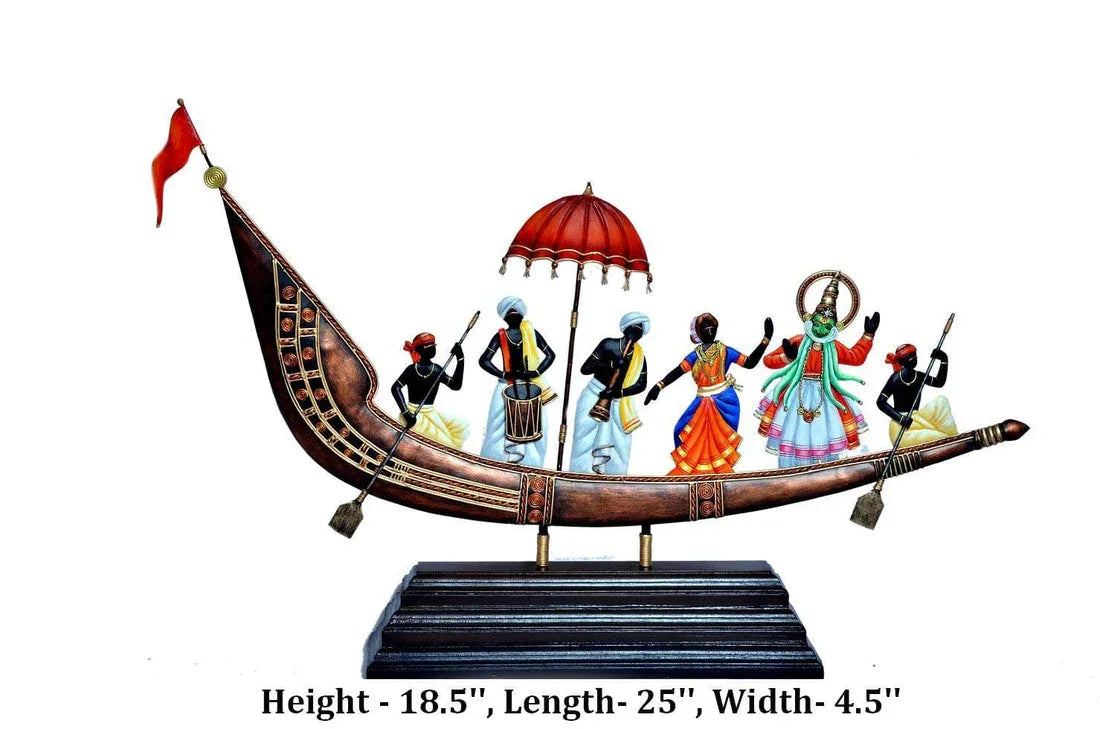 Kathakali on Boat Metal Wall Art