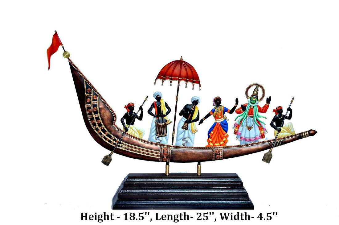 Kathakali on Boat Metal Wall Art