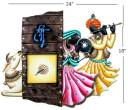 Handmade Metal Radha Krishna Cow Clock Wall Hanging
