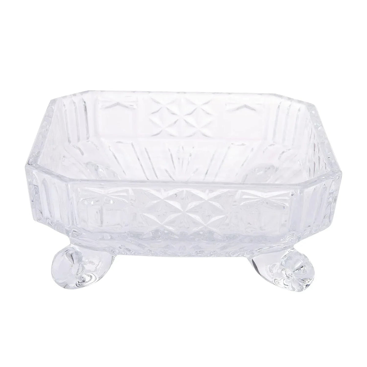Rectangular Vintage Style Crystal Glass Candy Jar - ArtyCraftz