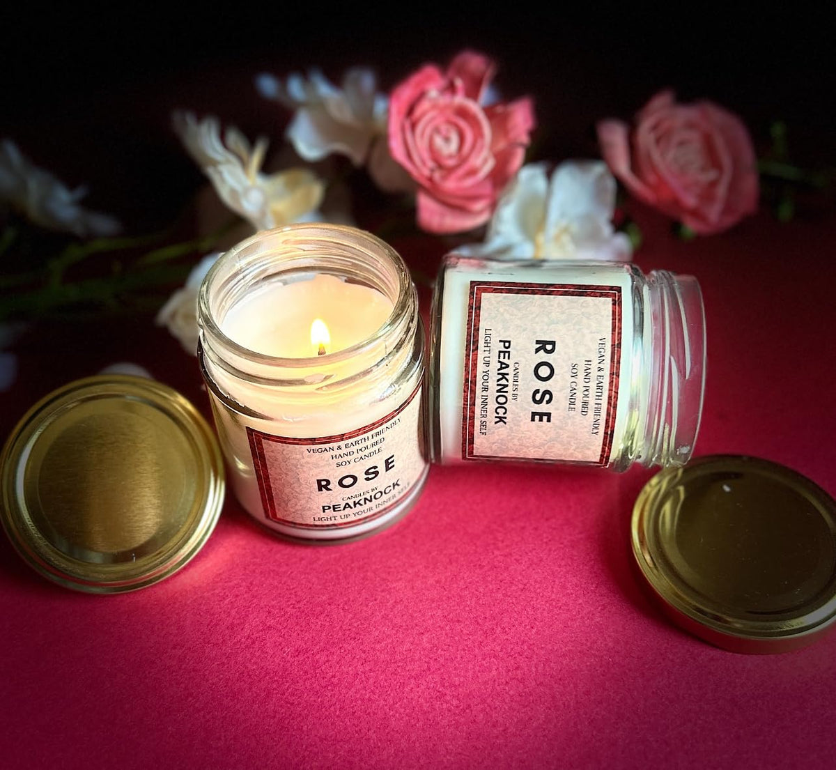 Rose Scented Jar Candle - ArtyCraftz
