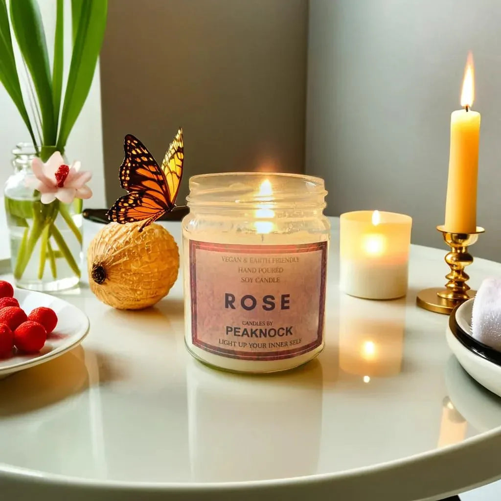 Rose Scented Jar Candle - ArtyCraftz