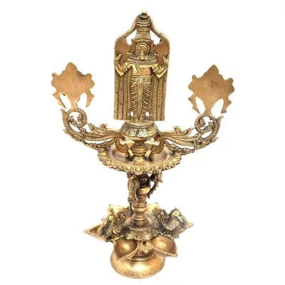 Brass Tirupati Balaji Idol Oil Lamp-ArtyCraftz.com