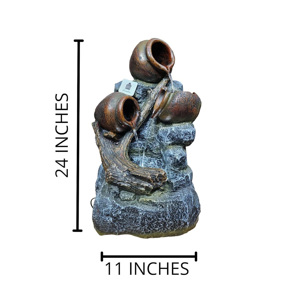 Serene Resin 3 - Pot Table Top Fountain with Stone Finish - ArtyCraftz