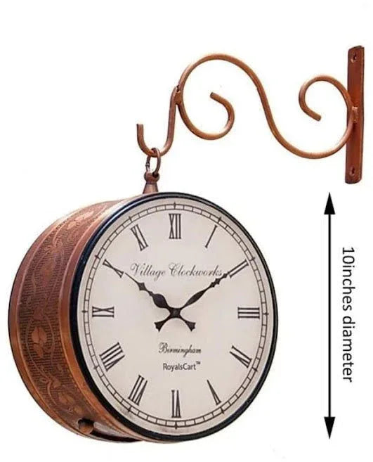Traditional Copper Finish Railway Station Clock - ArtyCraftz
