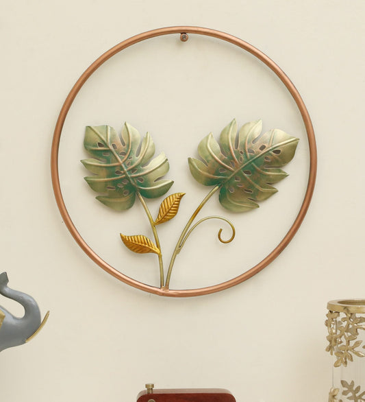 tropical leaf iron wall art 18 x 18 inch-ArtyCraftz.com