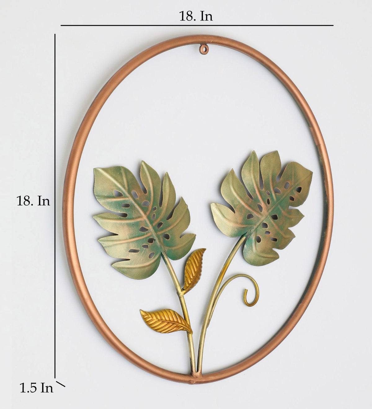 tropical leaf iron wall art 18 x 18 inch-ArtyCraftz.com