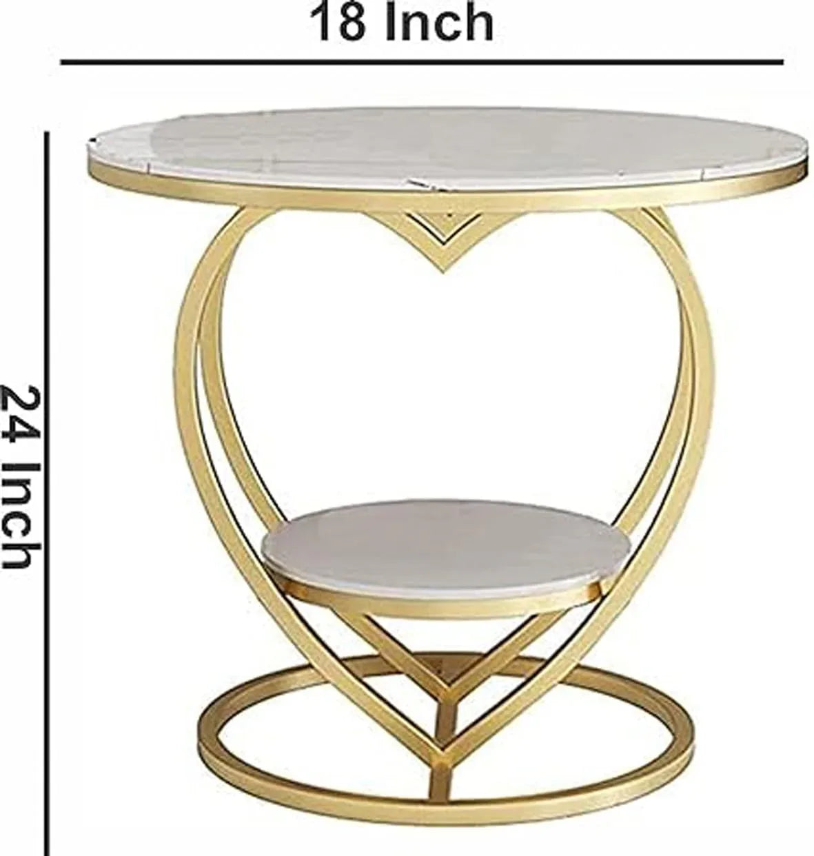 Two Tier Engineered Wood Heart Shaped Console Table - ArtyCraftz