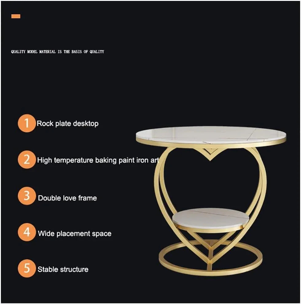 Two Tier Engineered Wood Heart Shaped Console Table - ArtyCraftz