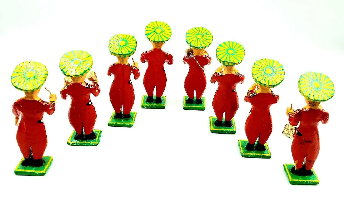 Varanasi 8 wooden musician Showpiece Set - ArtyCraftz