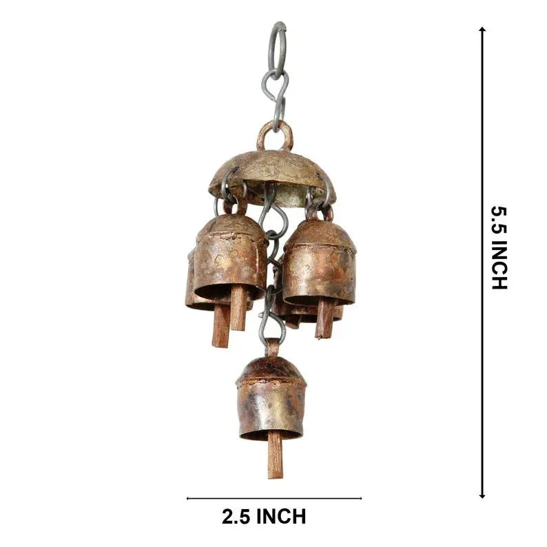 Vintage Chandelier Cow Bells Round Jhoomer Wind Chimes - ArtyCraftz