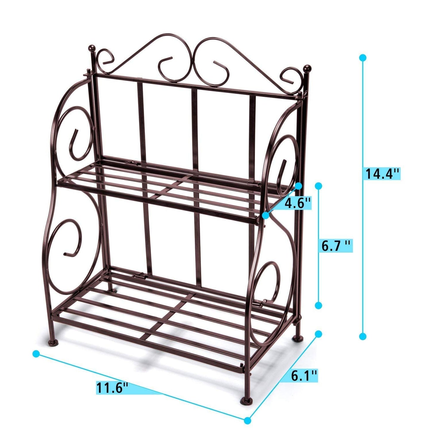 Wrought Iron 2 layer Multipurpose Rack - ArtyCraftz