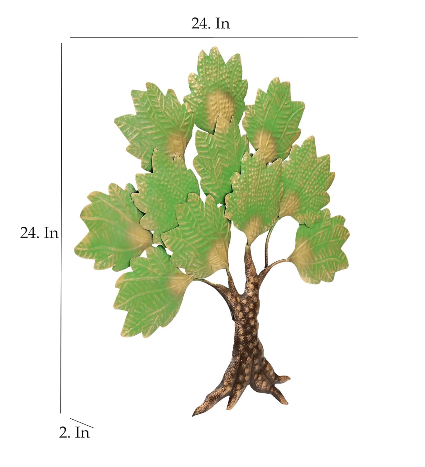 Wrought Iron Green Hansa Tree Wall Decor Sculpture - ArtyCraftz
