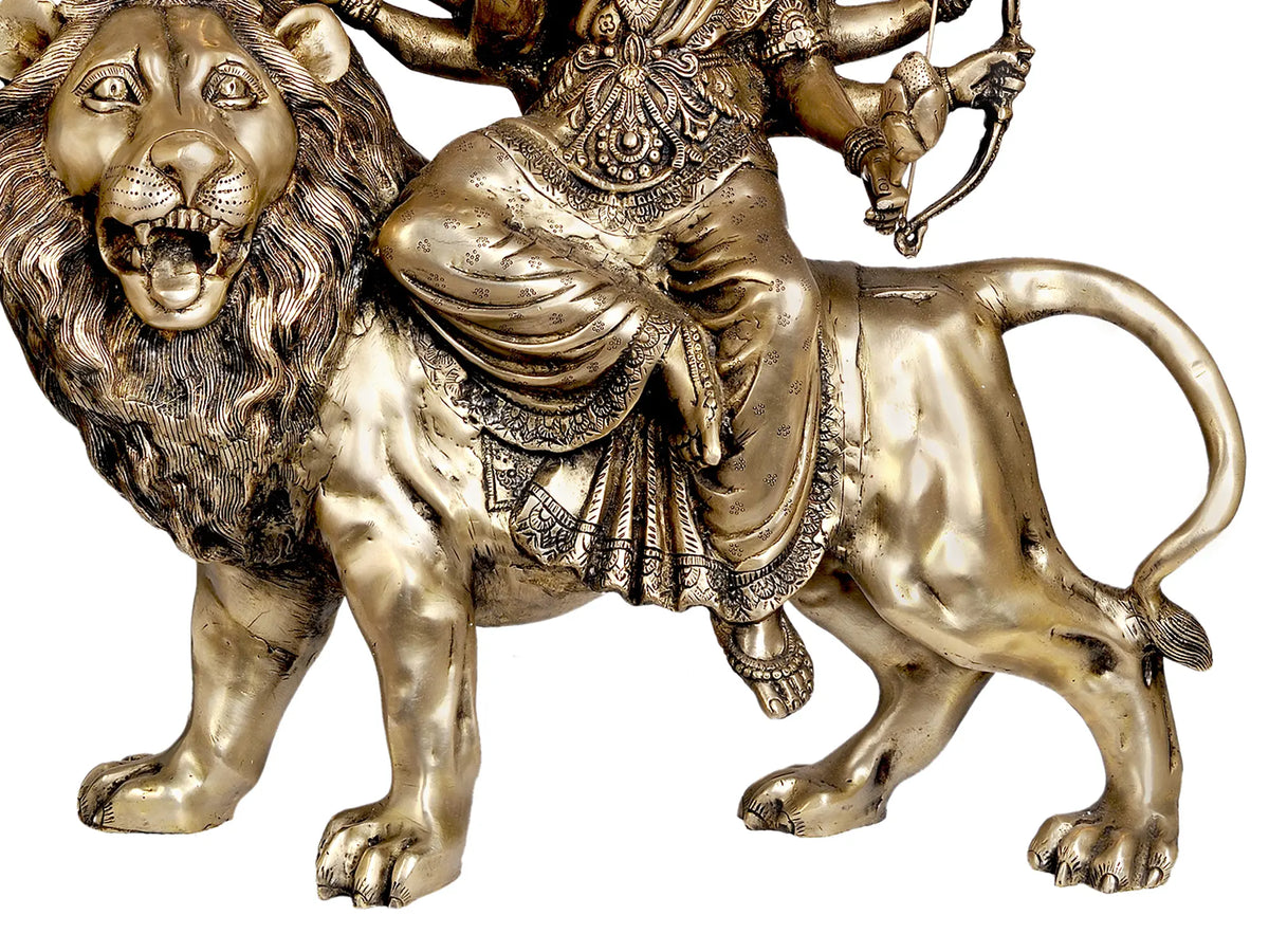 Brass Large Size Maa Durga Statue, Height 27 Inch