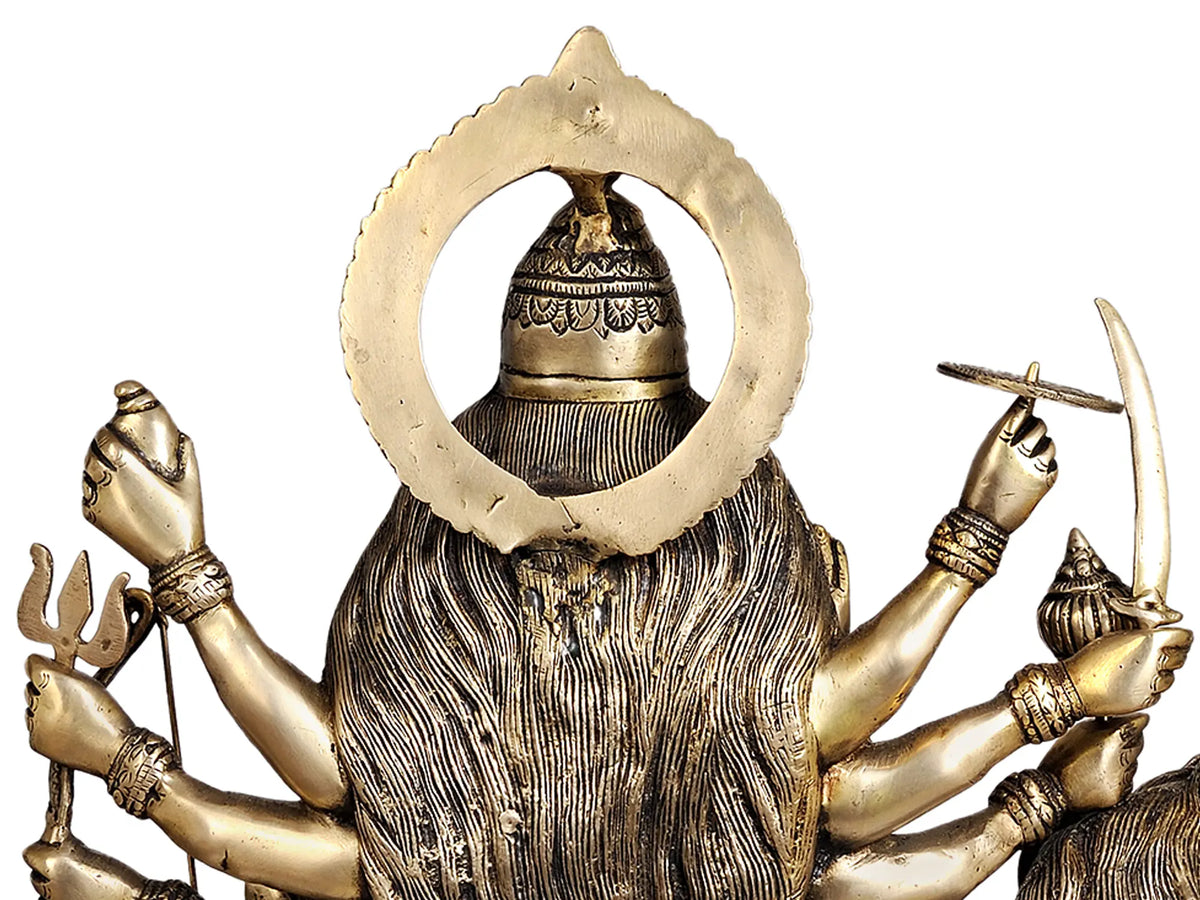 Brass Large Size Maa Durga Statue, Height 27 Inch