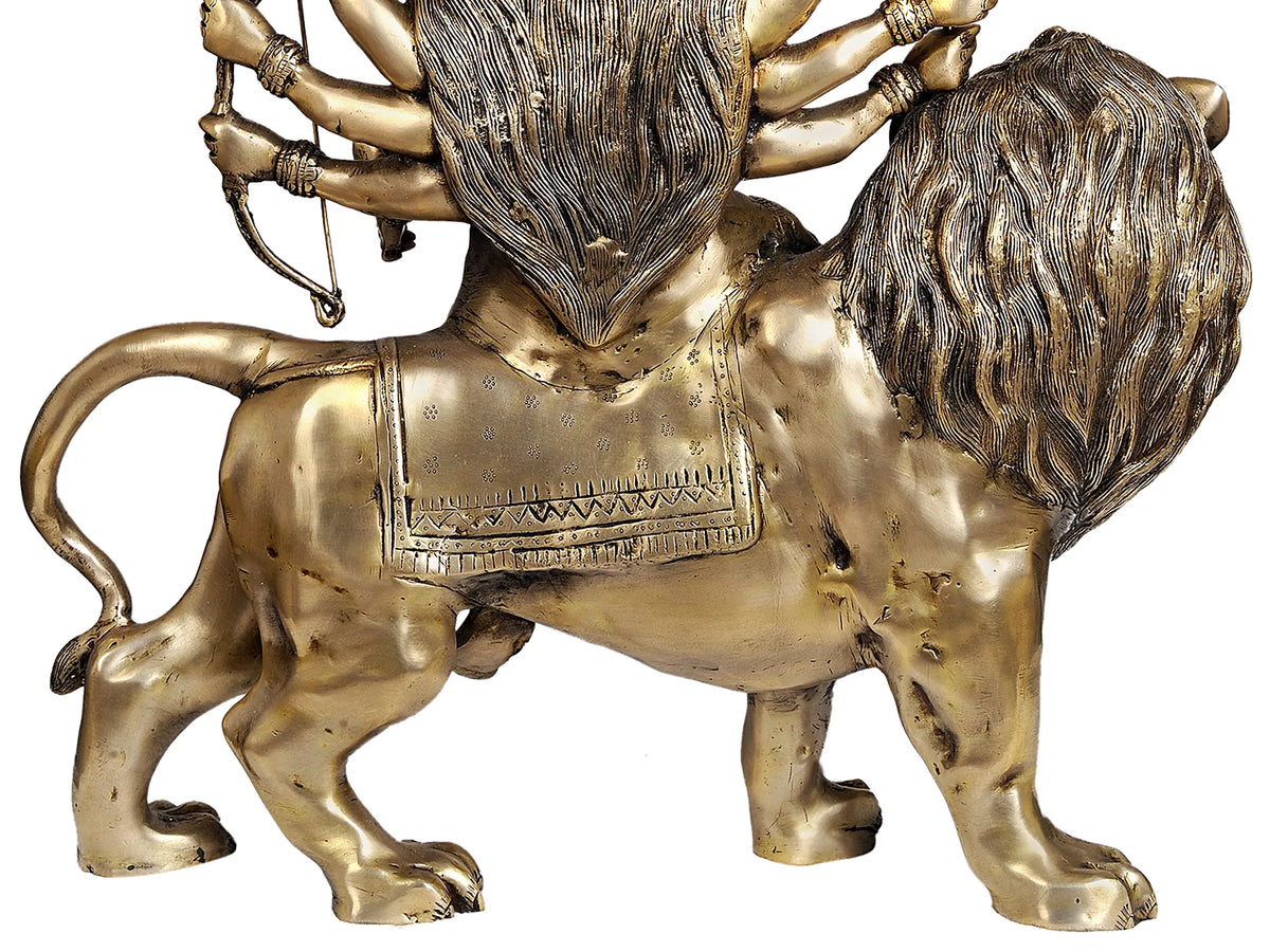 Brass Large Size Maa Durga Statue, Height 27 Inch