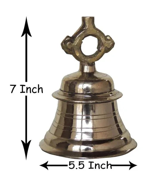 Traditional Brass Temple Bell for Pooja – Handcrafted Ghanti