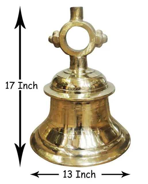 Traditional Brass Temple Bell for Pooja – Handcrafted Ghanti