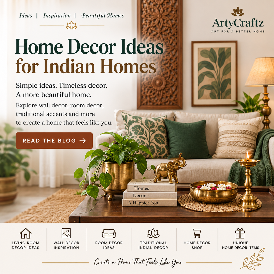Home Decor Ideas for Indian Homes-artycraftz.com