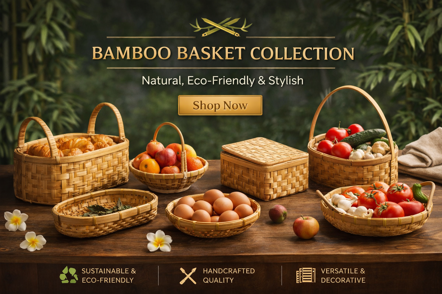 Bamboo baskets Collection-ArtyCraftz.com