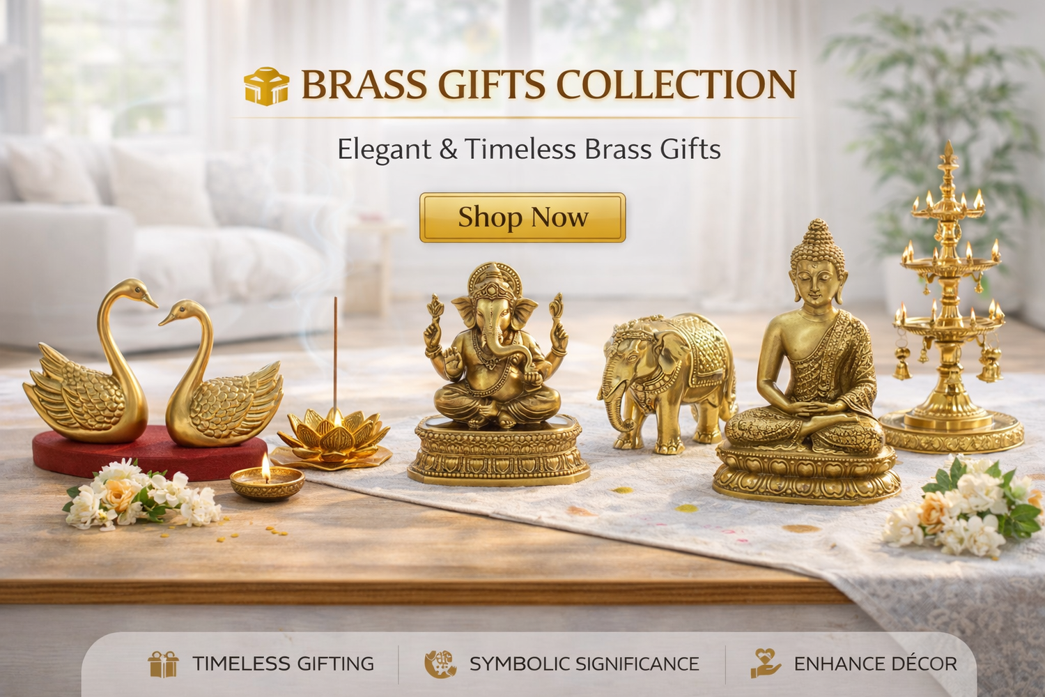 Brass gifts collection display-ArtyCraftz.com