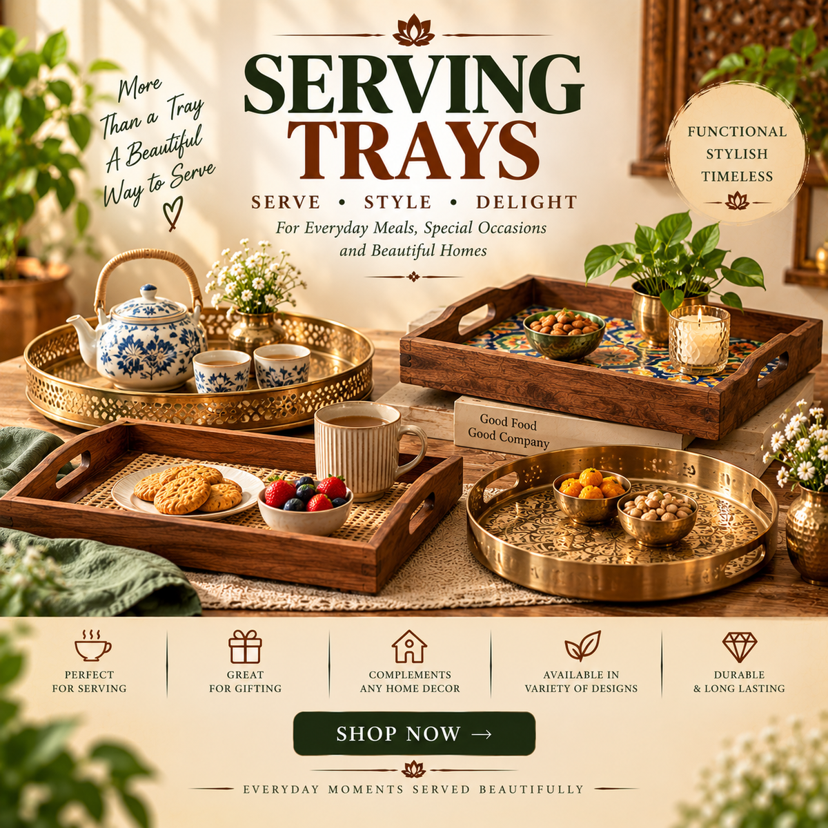 Decorative & Dining Trays-ArtyCraftz.com