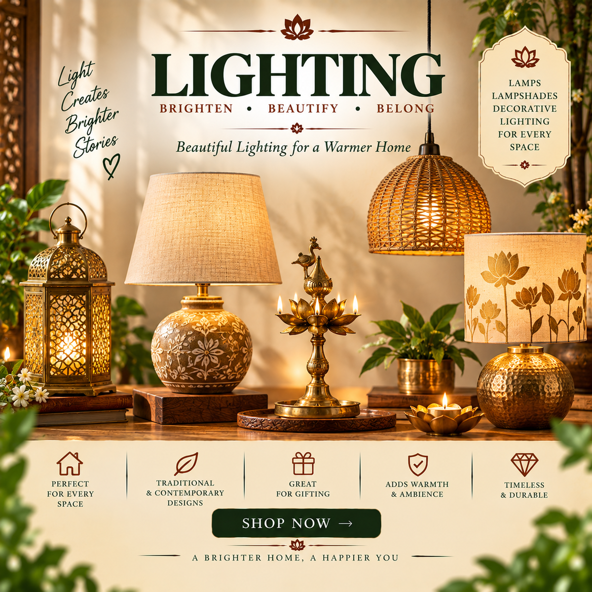 Decorative Lamps & Lampshades-ArtyCraftz.com
