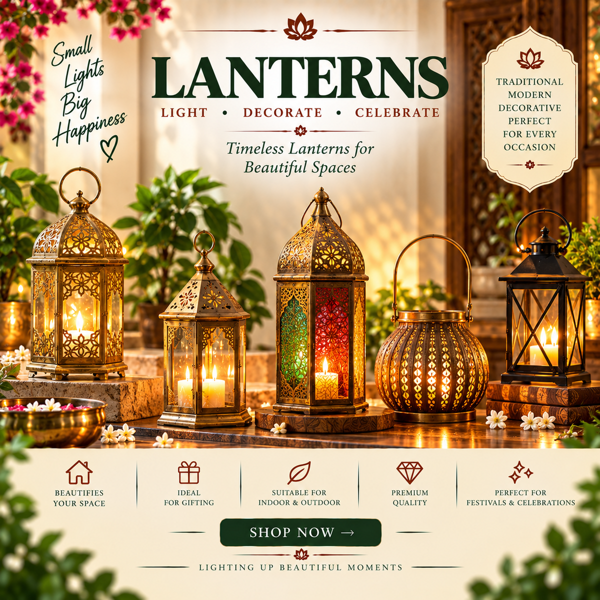 Decorative & Traditional Lanterns-ArtyCraftz.com