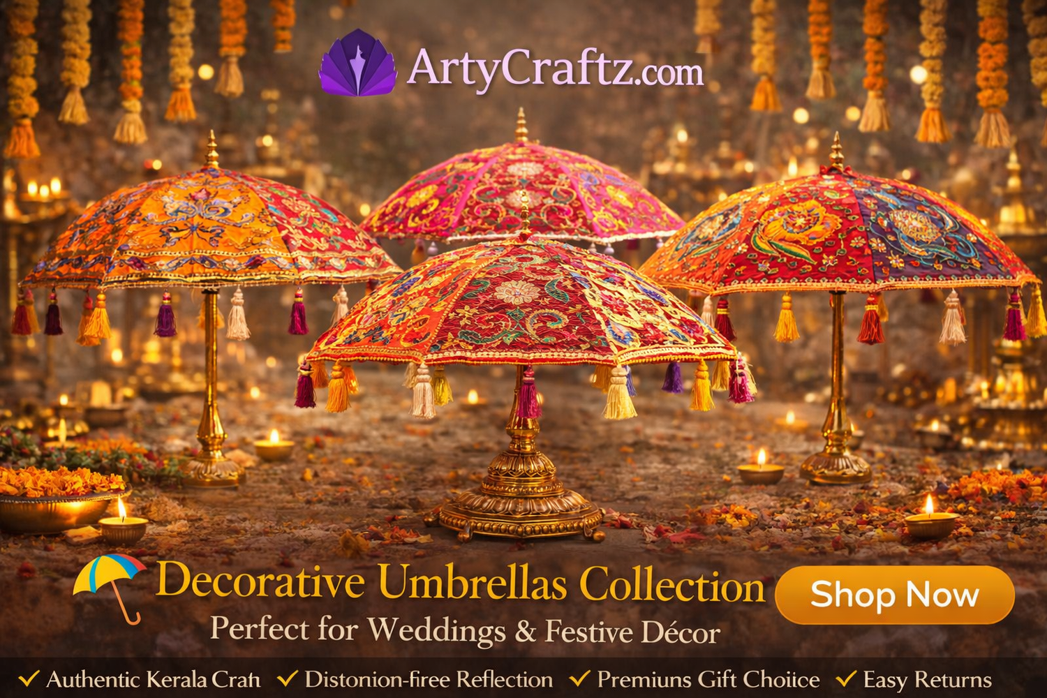 Festive umbrellas for weddings