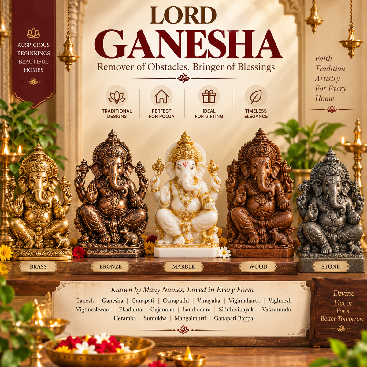 Lord Ganesha Idols Online - Ganesh, Ganapati & Vinayaka Statues