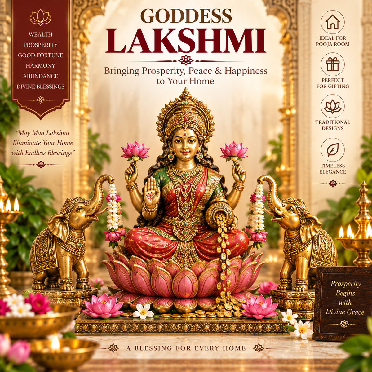 Goddess Lakshmi Idols Online - Lakshmi, Maha Lakshmi & Shri Devi